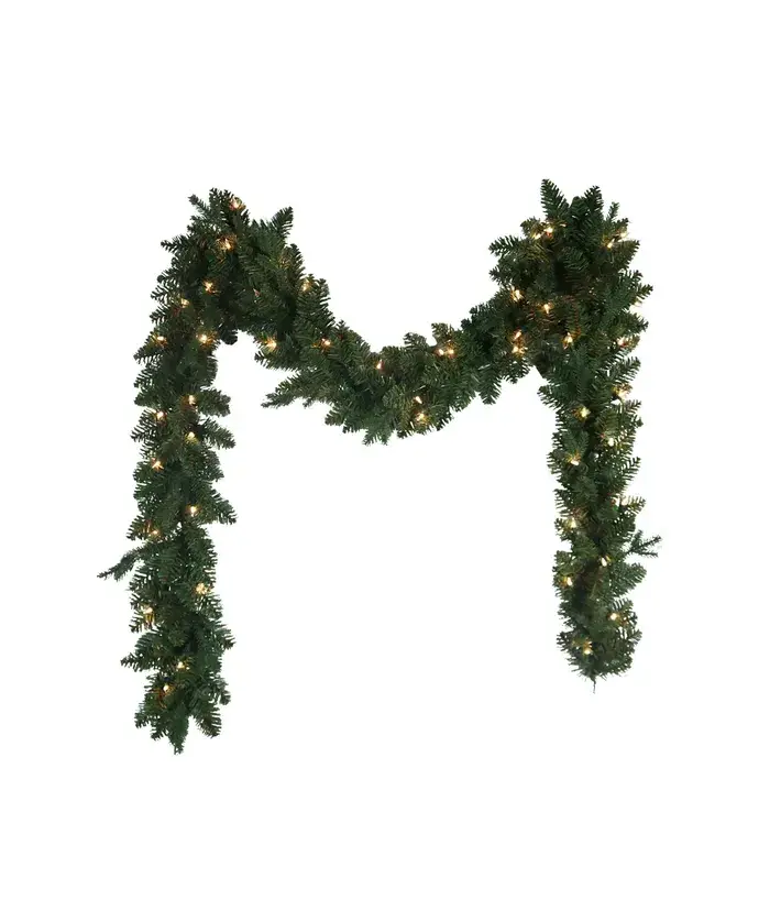 Kurt S. Adler, Inc. - Vente Fanion/guirlande - Guirlande à incandescence en pin Jackson blanc chaud de 9 pieds, pré-éclairée1