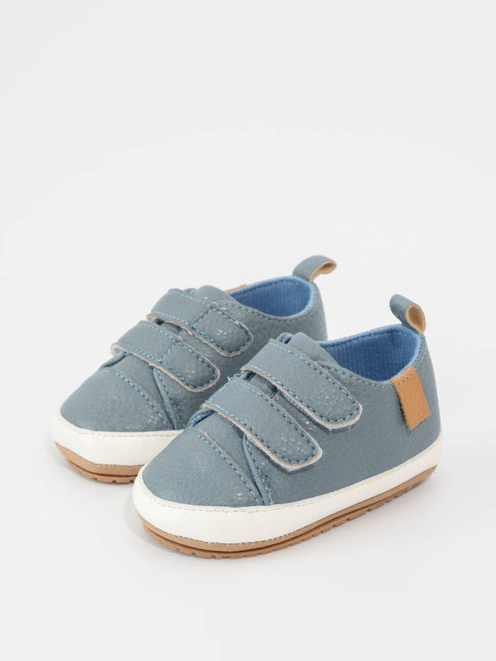 Double Strap Baby Shoe Blue for wholesale by Marie Nicole Clothing