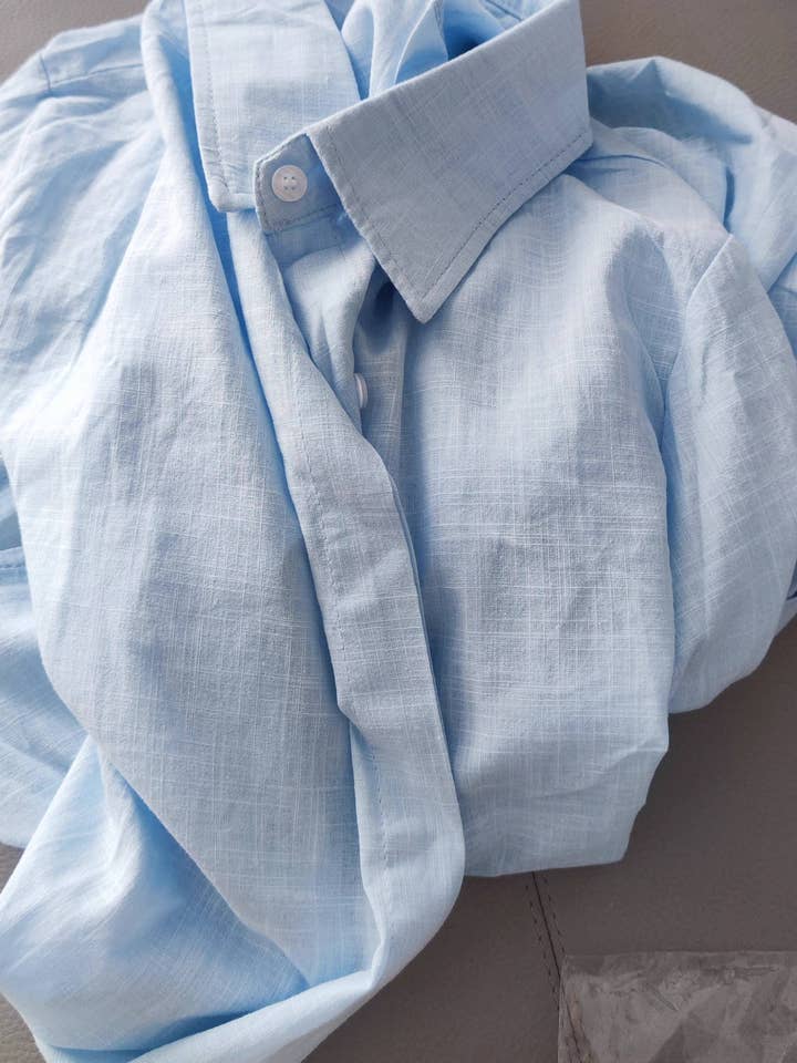 HIDDENBRAND - Wholesale Button Down Shirt - Women's - cotton linen blend button down shirt4