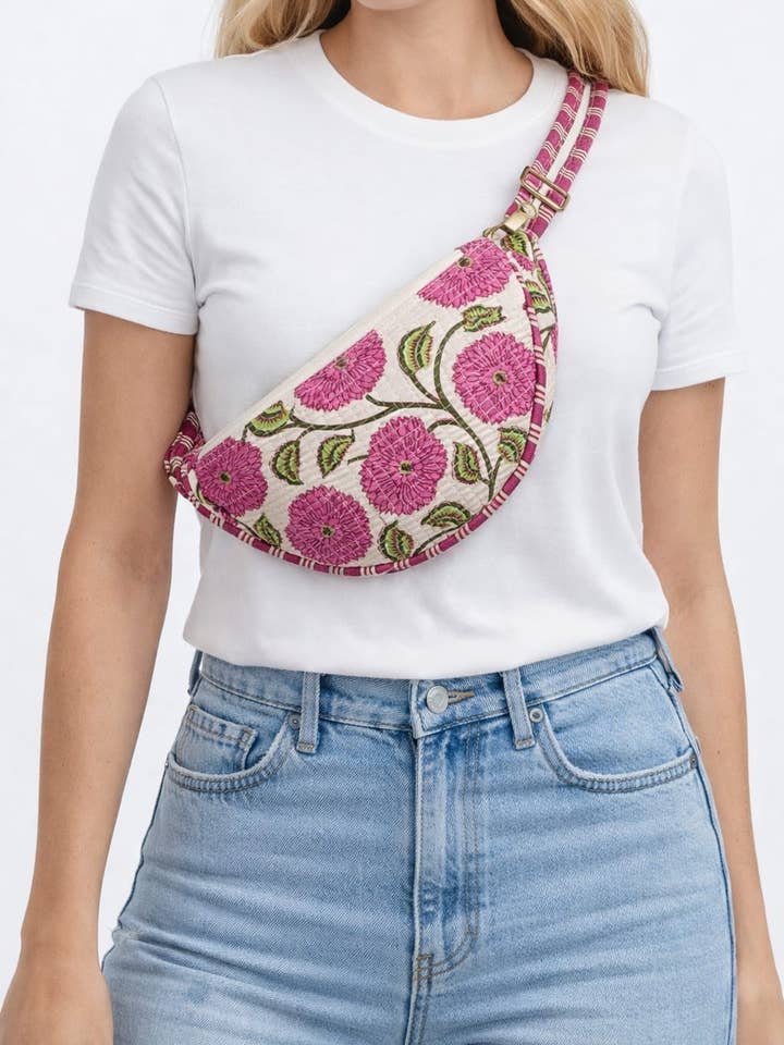 100% Cotton Kantha Quilted Shoulder Bag/Cross Body Bag for wholesale by Funky Yak Ltd