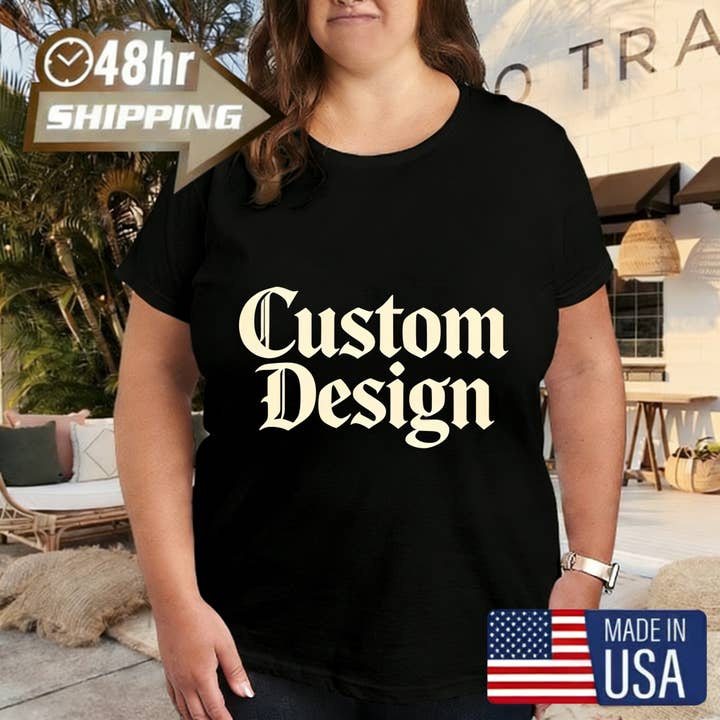 Plus Size Women's 200g Custom Heat Press T-Shirt – Fast Shipping for wholesale by FLUFFERY
