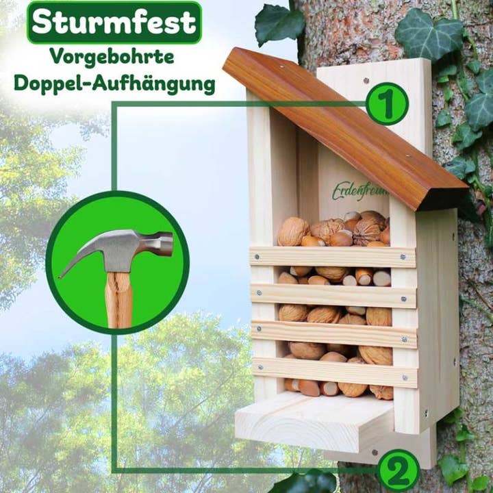 Erdenfreund – Großhandel Vogelfutterspender – ERDENFREUND® Eichhörnchen Futterhaus