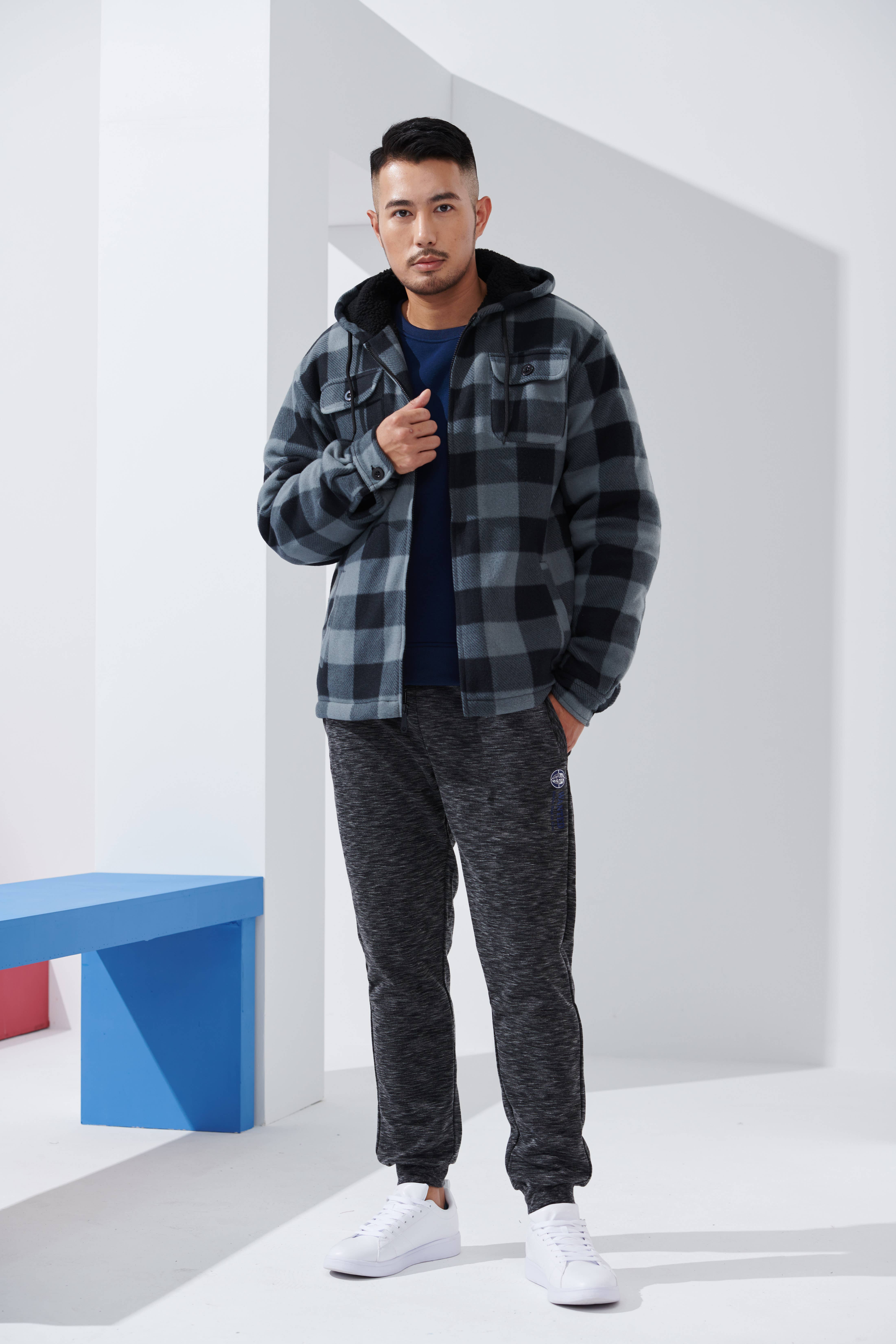 LeeHanTon - Wholesale Jacket - Men's - LeeHanTon Men's Hooded Sherpa Lined Plaid Jacket2