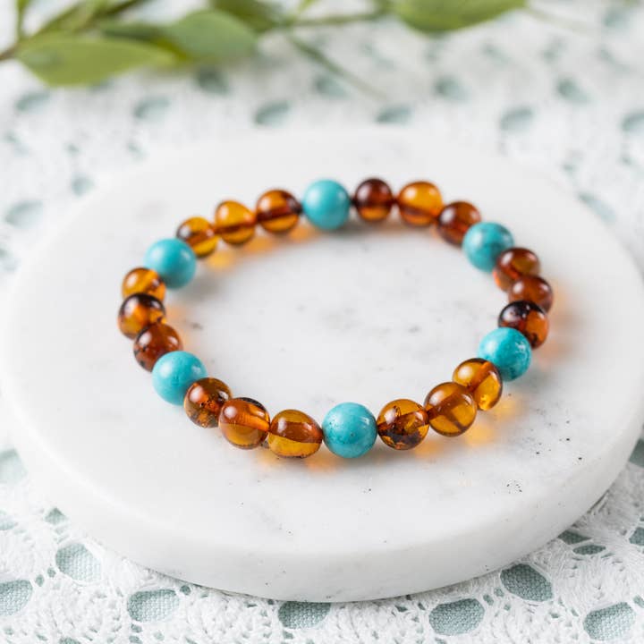 R.B. Amber Jewelry – wholesale Beaded bracelet – Adults | CHUNKY Baltic Amber + Gemstone Bracelets13