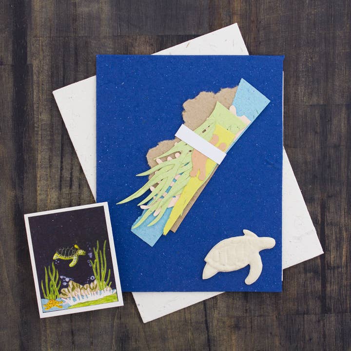 Kit de carte de vœux unique à faire soi-même Tortue de mer pour la vente par Mr. Ellie Pooh