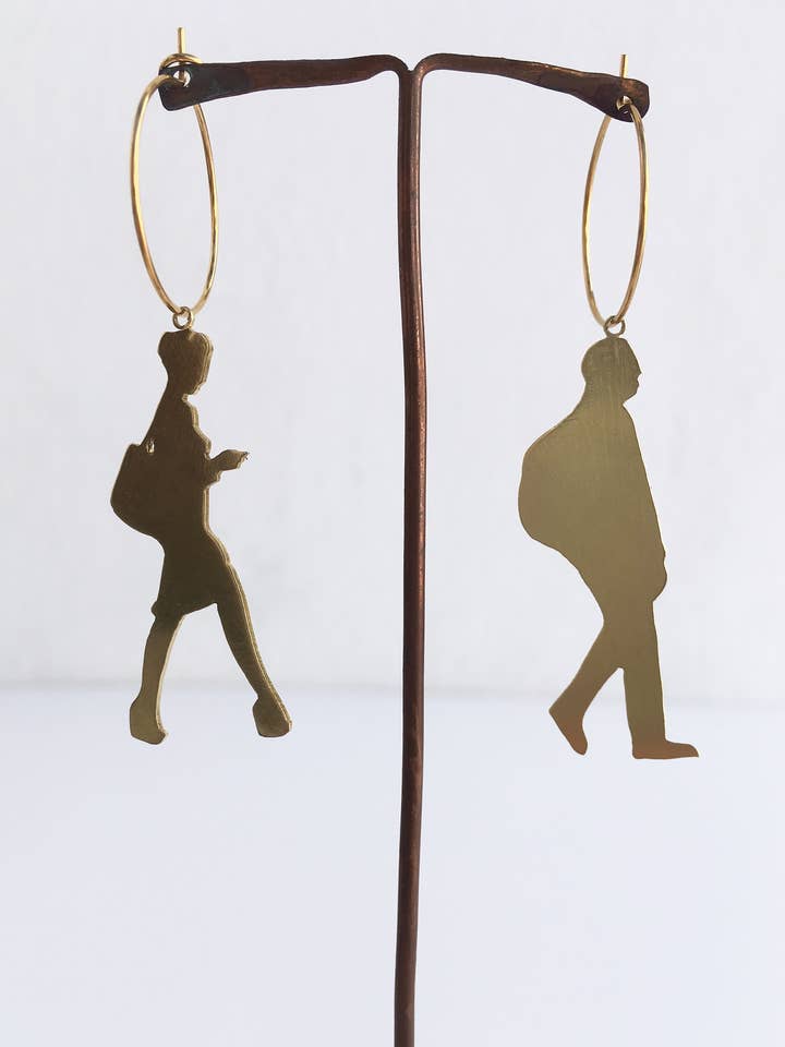 Silueta Ohrringe – Menschliche Silhouetten aus Messing für den Großhandel von PGJewelryArt