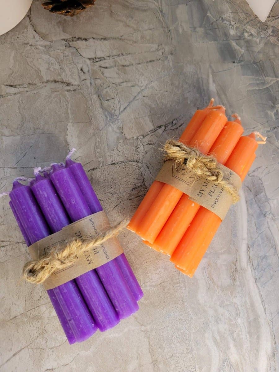 My Magic Place Shop - Wholesale Tapered Candle/Candlestick - Set of 10 mini Candles 4" chime unscented Home Decor11