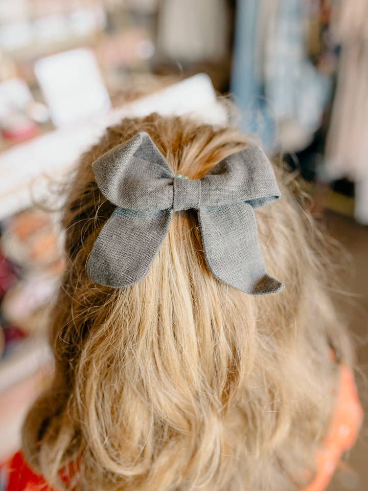 Handmade Linen Bow for wholesale by Hands Producing Hope