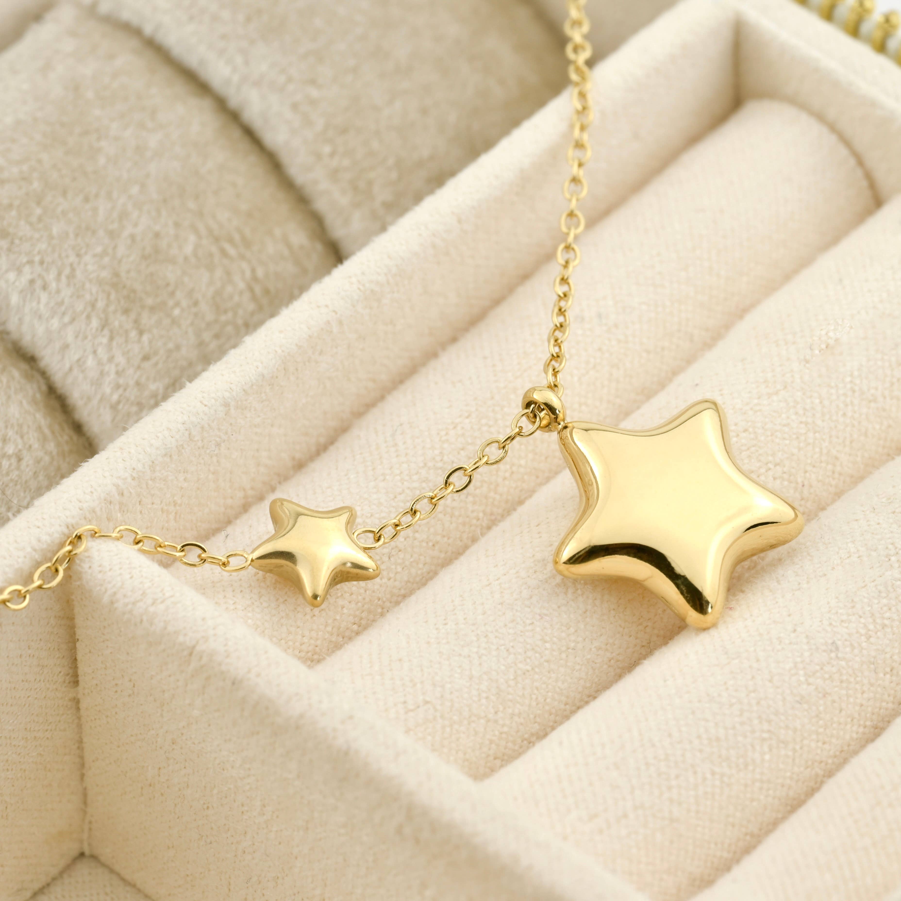 Blueyejewelry - Vendita all'ingrosso Collana con ciondolo/pendaglio - Collana a forma di stella soffiata - Ciondolo a forma di stella gonfia che non si ossida6