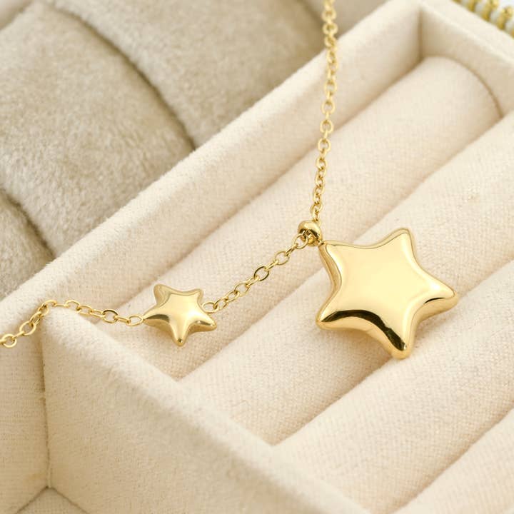 Blueyejewelry - Vendita all'ingrosso Collana con ciondolo/pendaglio - Collana a forma di stella soffiata - Ciondolo a forma di stella gonfia che non si ossida6