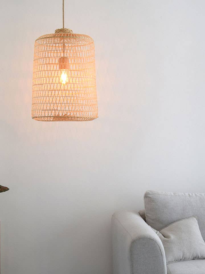 Hergebruikte Aziatische visvangmand Bamboo Light voor wholesale door Lanna Passa