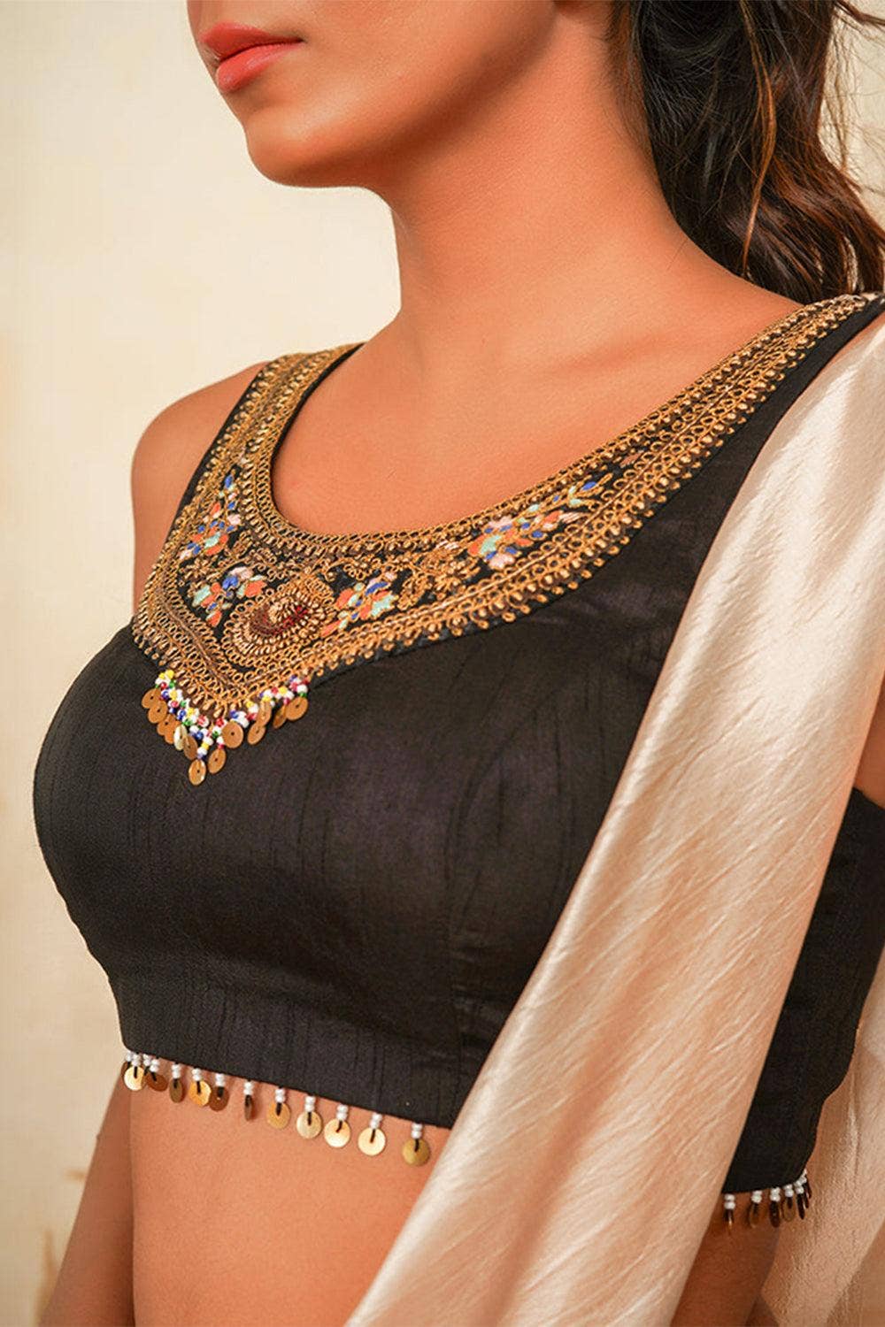 Yunikulondon - Vente Robe – femme - Saree Beige Taban Adorn1