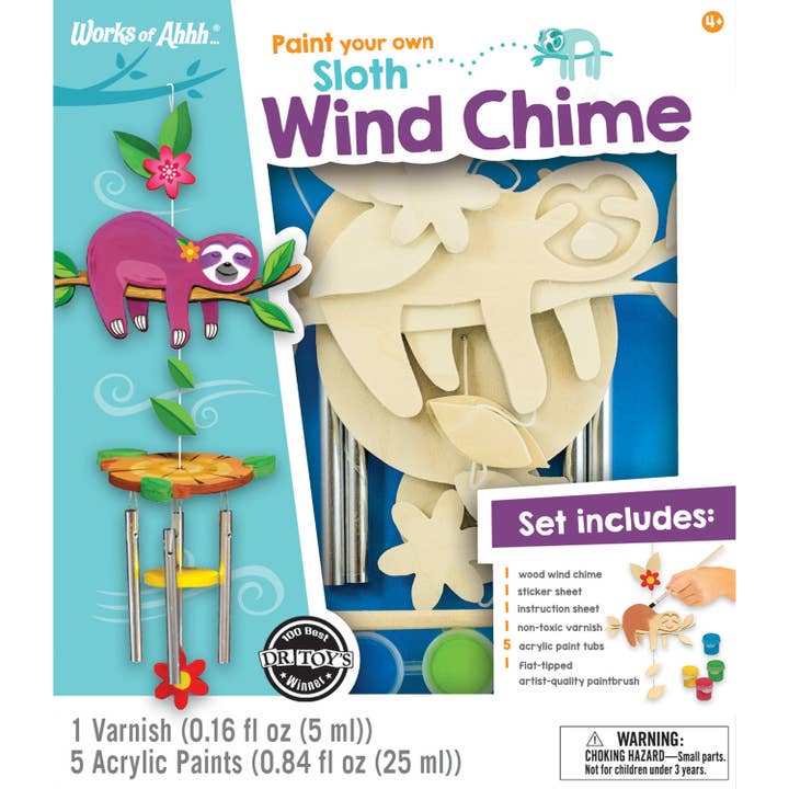 Sloth Wind Chime Wood Paint Set for wholesale by Masterpieces Puzzles