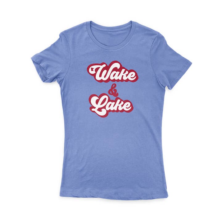 MN85 Wake & Lake Women’s Perfect Triblend Tee for wholesale by Lakeside Clothing Co.