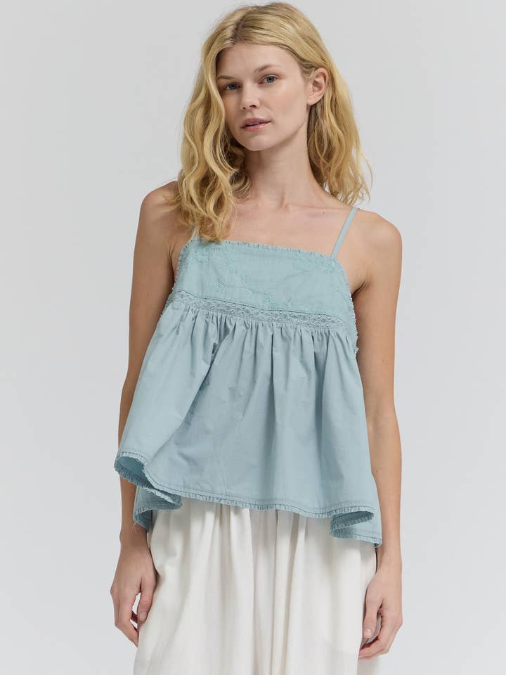 42226 - EMBROIDERED SLEEVELESS TOP for wholesale by Grade & Gather