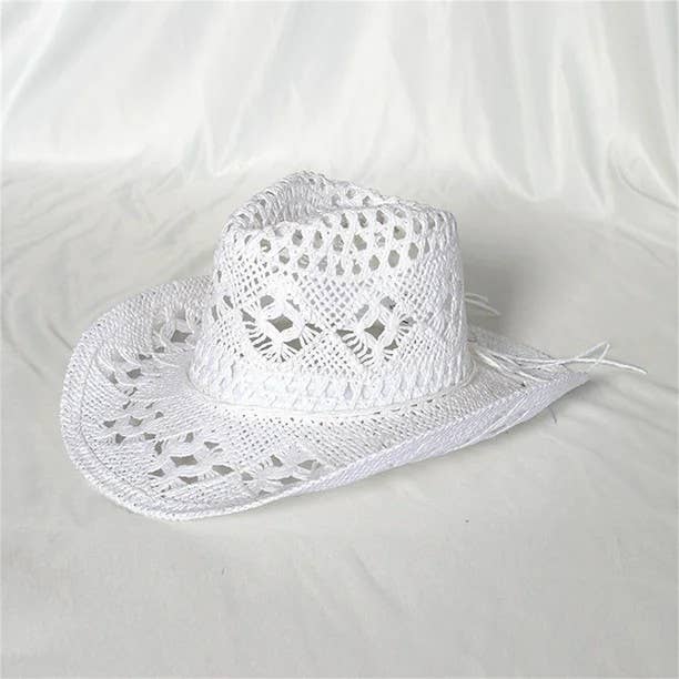 Syrrios Gifts LLC - Wholesale Straw Hat - Women's - Western Cowboy Cowgirl Straw Hat Sun Summer Beach Party4