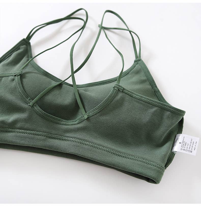 HIDDENBRAND - Wholesale Bralette - Women's - Soft Breathable Cotton Padded Bra Bralette crop top13