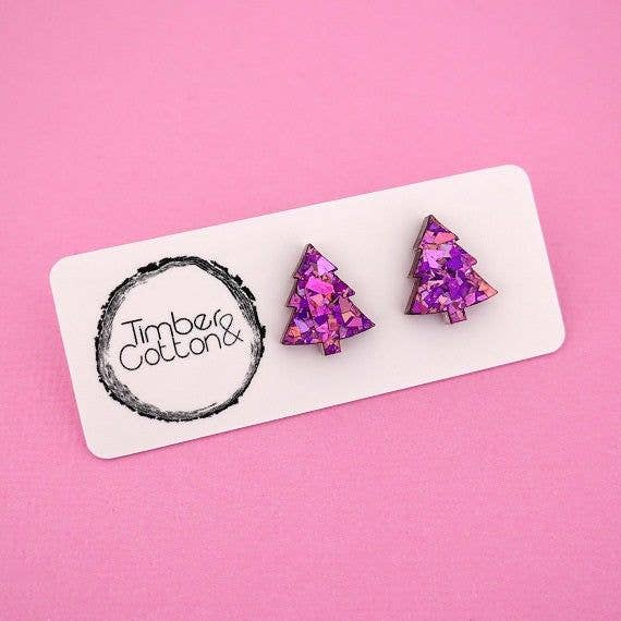 Girlfetti - Wholesale Stud/Post Earrings - Christmas Tree Acrylic Stud Earrings16