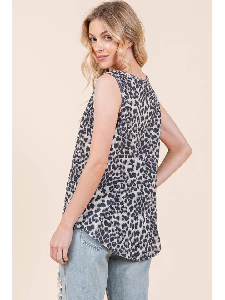 Animal Print TA1318 CRISS-CROSS FRONT TANK TOP for wholesale on Faire