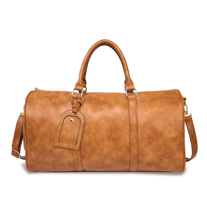 sassy kids palace - Wholesale Weekender Bag - Women's - Brown PU leather Big Capacity Duffle Bag
