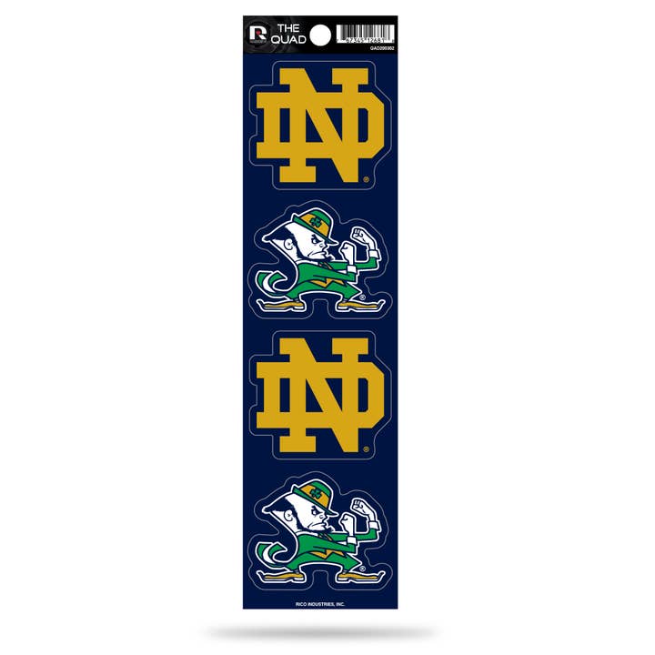 Rico Industries - Wholesale Car Decorative Charm - Unisex - NCAA Notre Dame Fighting Irish - ND Quad Decal