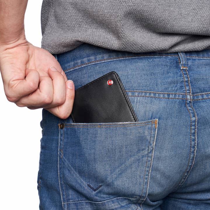 Alpine Swiss - Wholesale Wallet - Men's - Mens Genuine Leather Wallet Passcase Bifold RFID Safe 2 ID