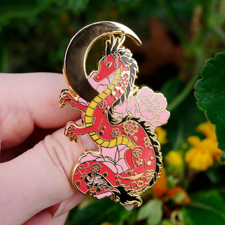 Year of the Dragon | Lunar New Year Enamel Pin | Chinese Art for wholesale by Meg-chan Doodles