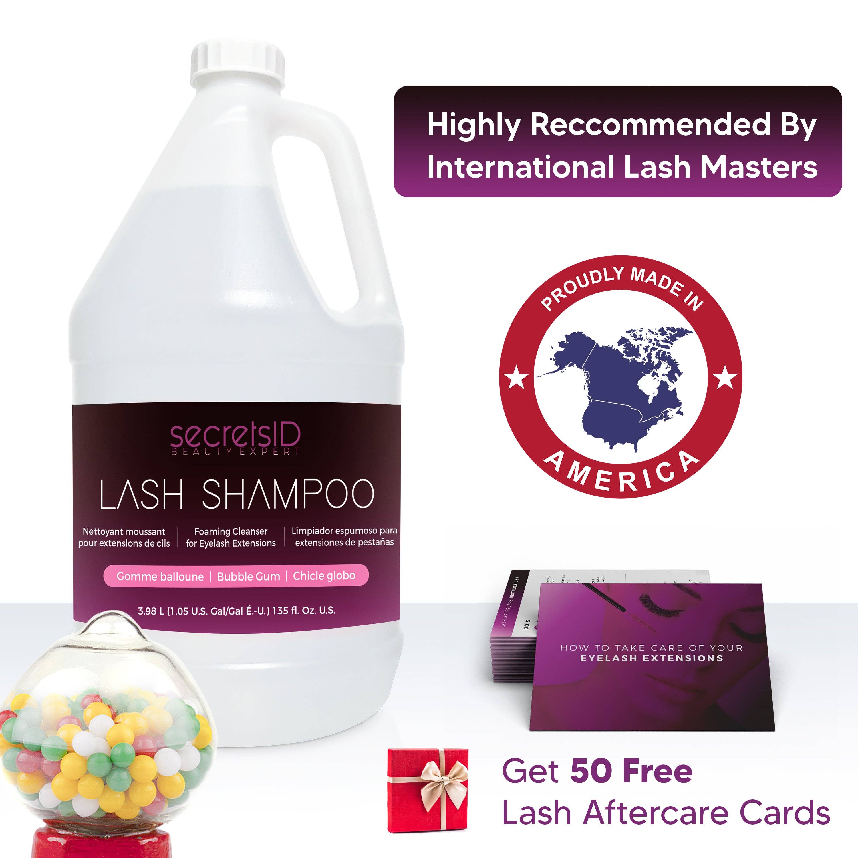 SecretsID - Wholesale Eyelash/Brow Serum - Foaming Lash Shampoo Bulk 1 Gallon Size - Bubble Gum Scent2