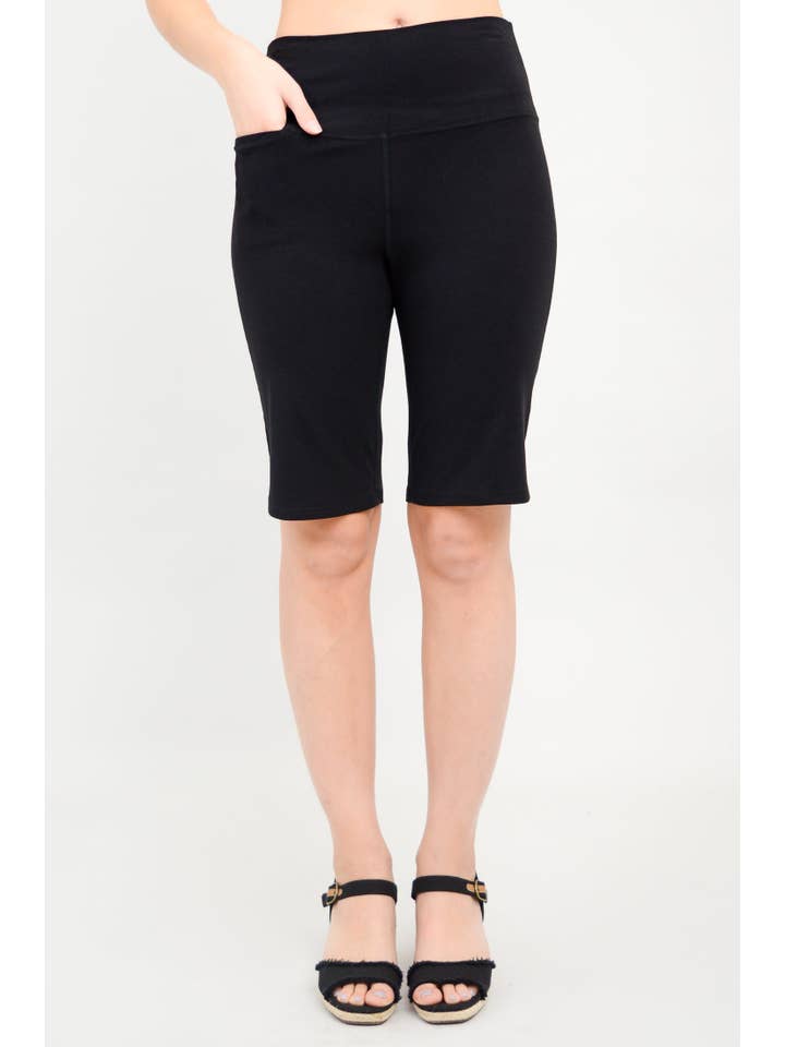 Blue Sky Clothing Co LLC - Wholesale Shorts - Women's - Leslie Shorts, Black, Bamboo2