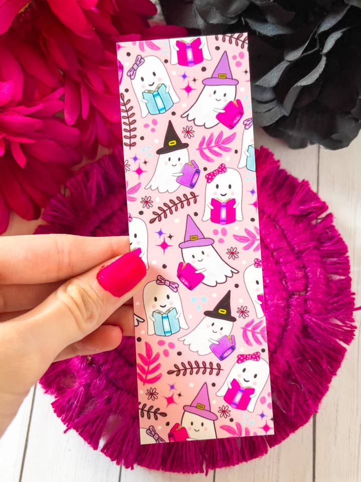 Reading Halloween Ghosts Bookmark for wholesale by Emily Cromwell Designs