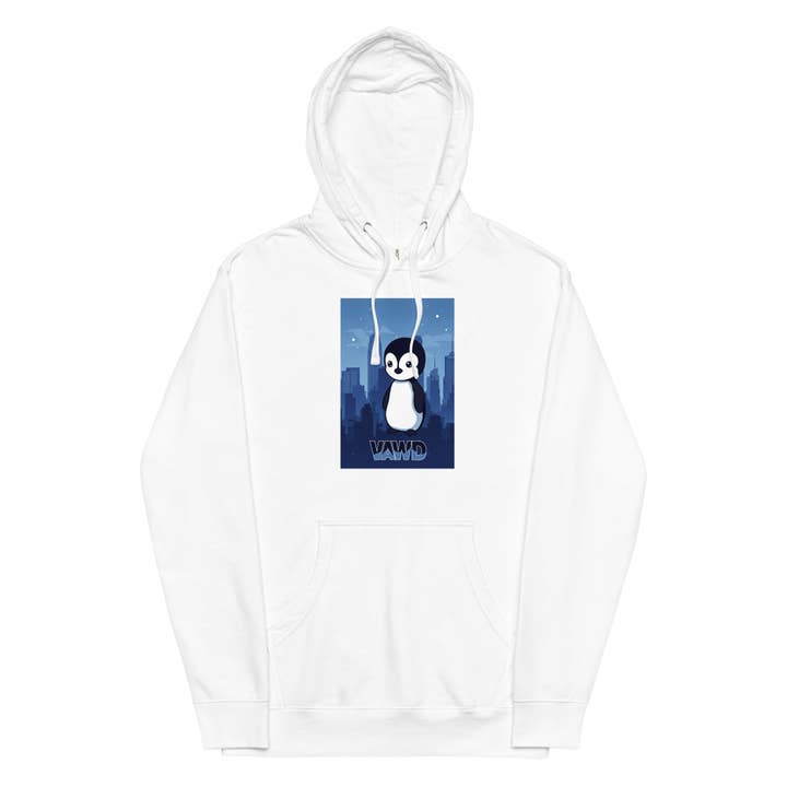 Sudadera con Capucha de Pingüino Lindo de VAWDesigns – Sudadera con Gráfico Divertido de Animal de Dibujos Animados para Hombres y Mujeres, Sudadera con Capucha de Arte de Horizonte Urbano, Ropa Casual de Calle para venta al por mayor de VAWDesigns