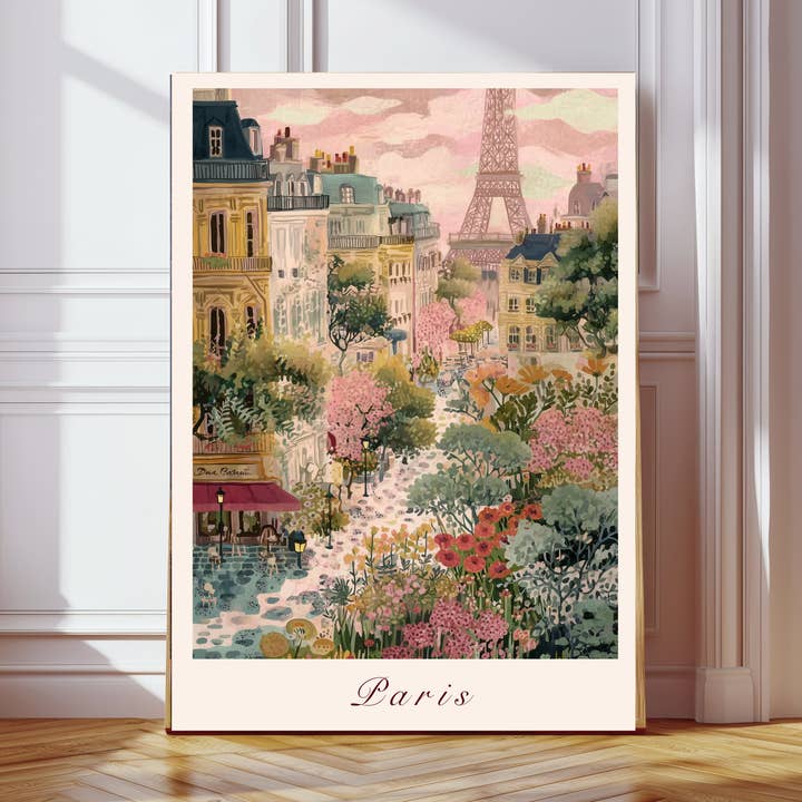 Paris City Travel Art Print for wholesale by Kumo Art Prints