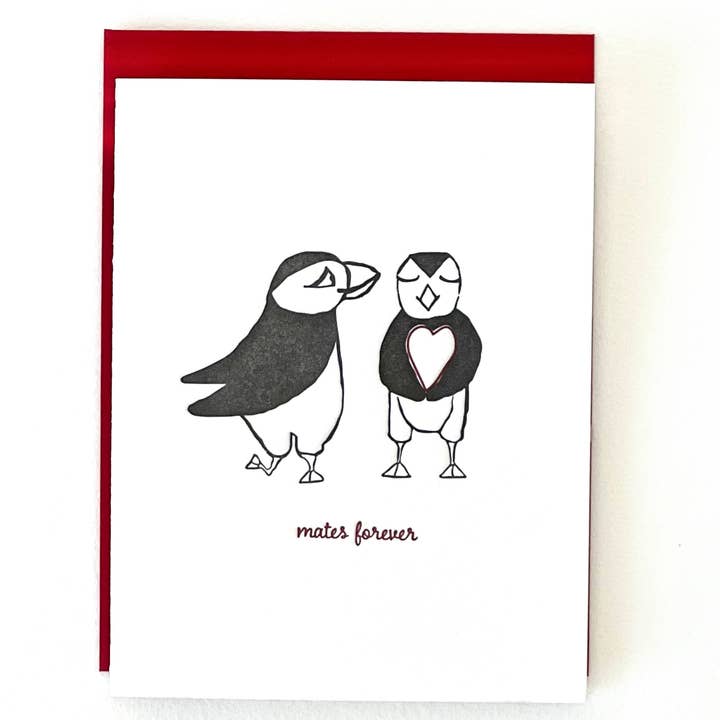 Mates Forever Puffin Card for wholesale by Ice Pond Press
