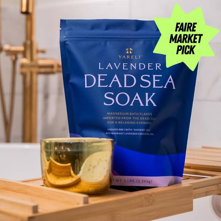 Lavendel badvlokken met magnesium uit de Dode Zee voor ontspanning voor wholesale door Yareli Wellness