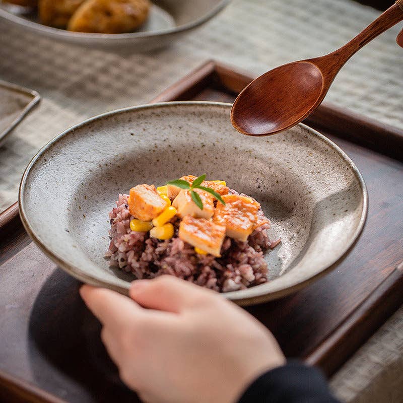 Gohobi （We cover U.S. import duties） - Wholesale Dinner Plate - Gohobi Japanese Vintage Coarse Pottery Deep Plate5