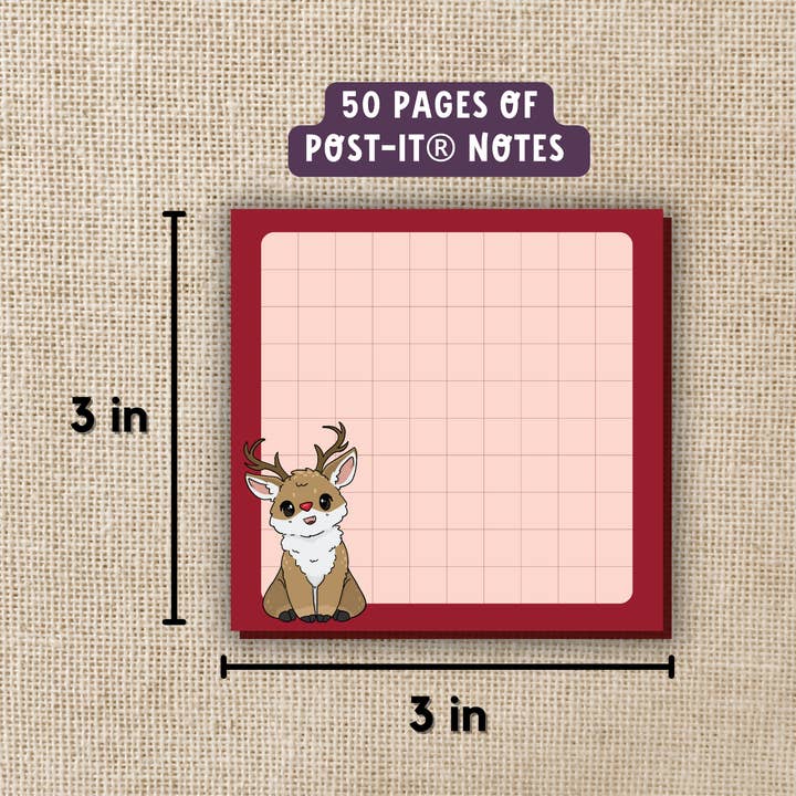 Wildly Enough - Wholesale Sticky Notes - Rudolph Reindeer Sticky Notes | Holiday Post-It Notes