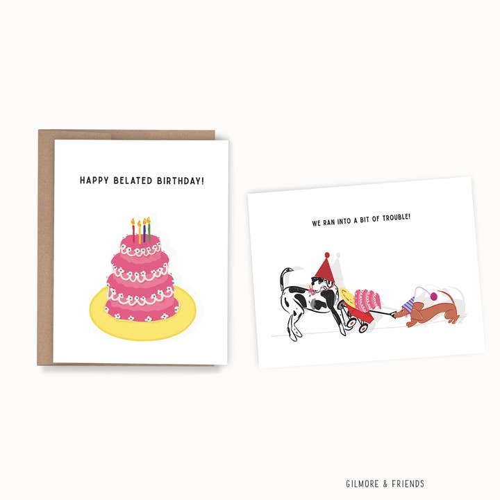 Lyckligt försenat födelsedagskort för wholesale av Gilmore & Friends