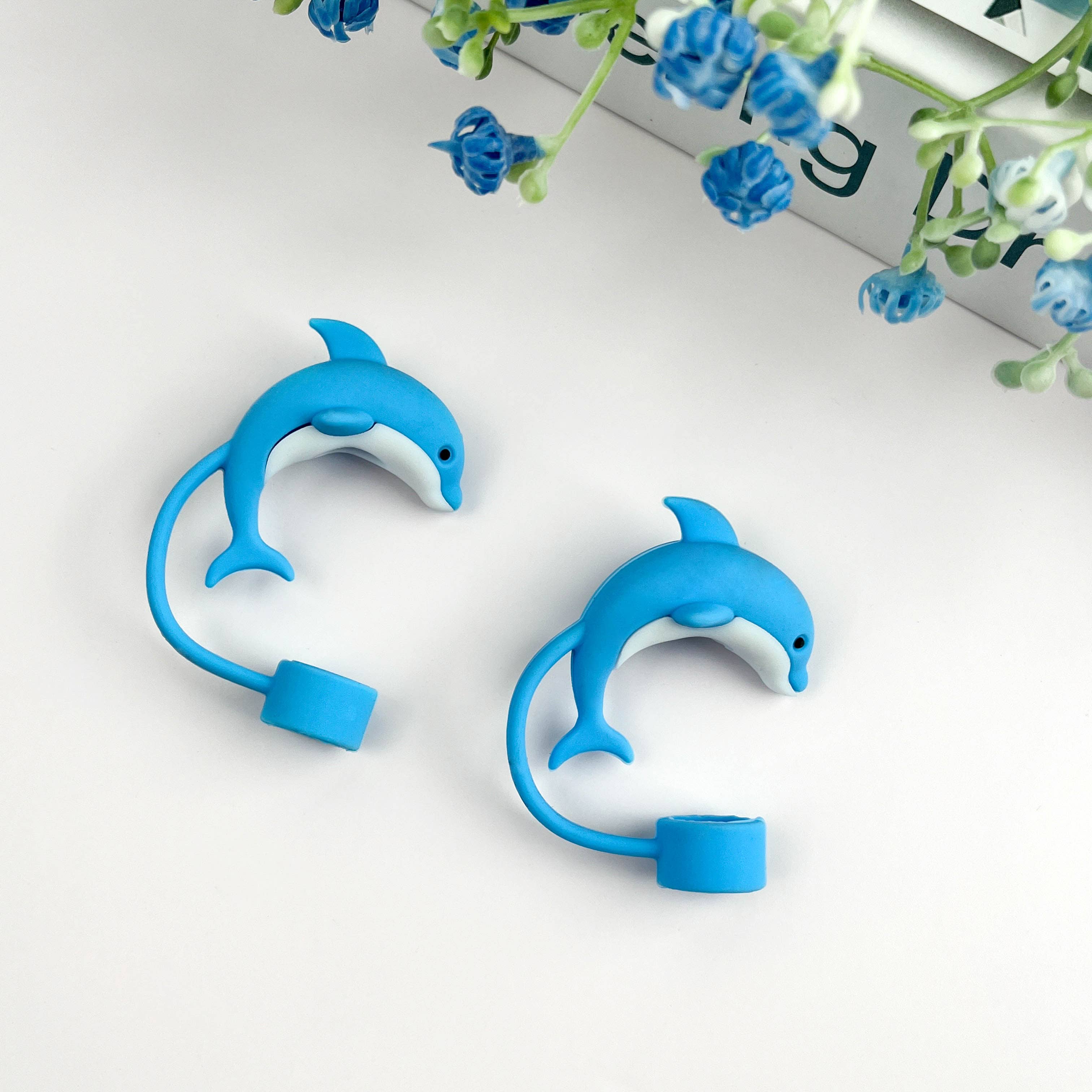 SoapElenGlen - Wholesale Drinking Straw - Dolphin Straw Toppers, Marine Animal Straw Cover2