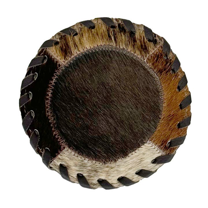 Hår-på-underlägg 4-pack Mörk mitt 5" Rund för wholesale av American West