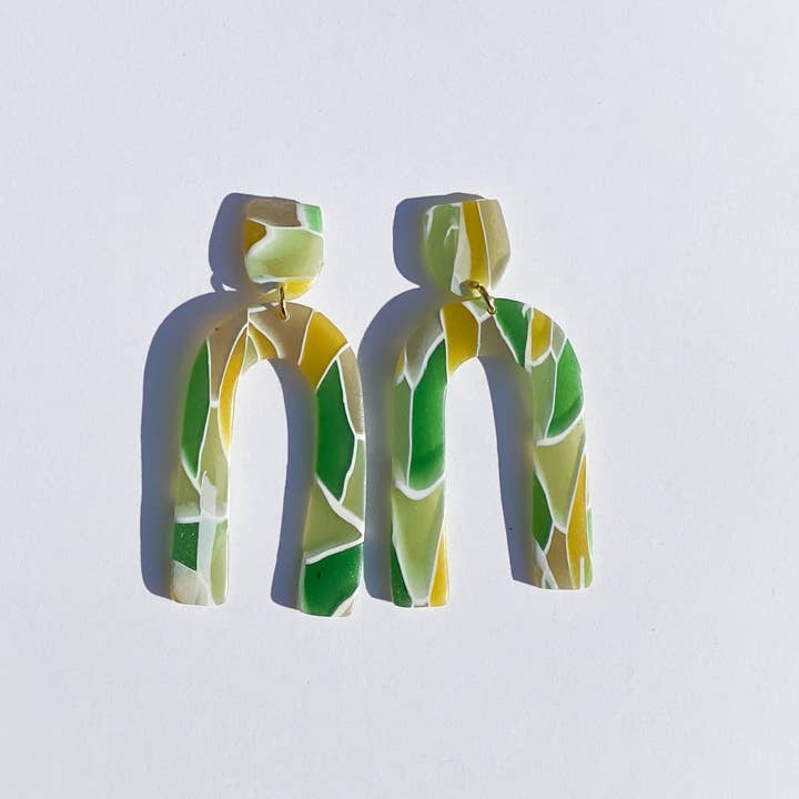 green 'stained glass' small arches for wholesale by The Color Theory