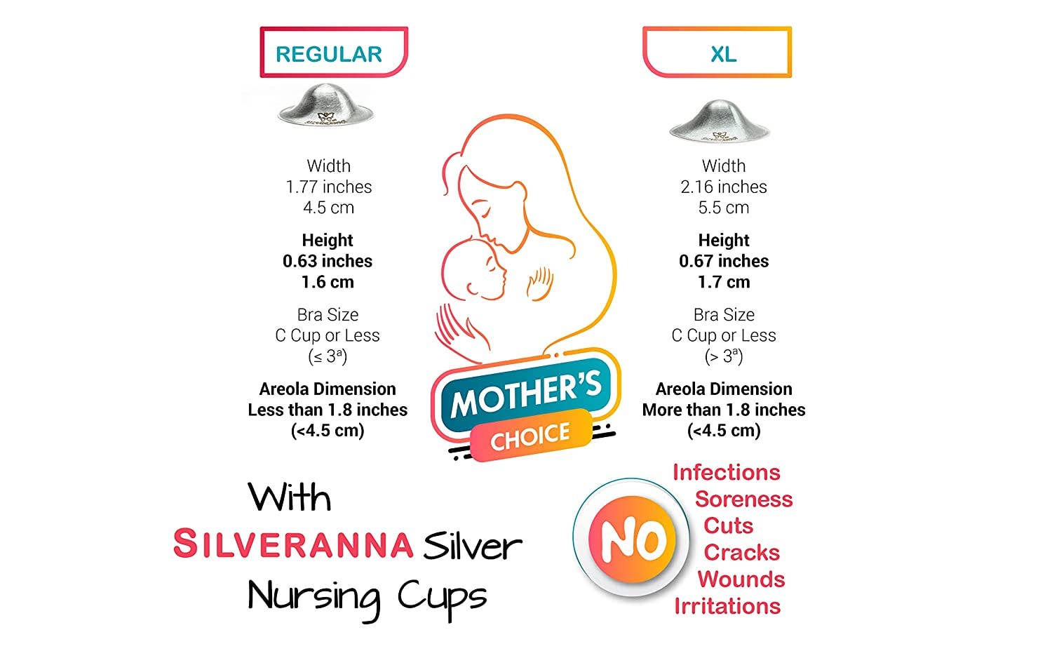Silveranna Silver Nursing Cups - Vente Coussin d'allaitement - Maternité - Silveranna® protecteurs de mamelons en argent 92511