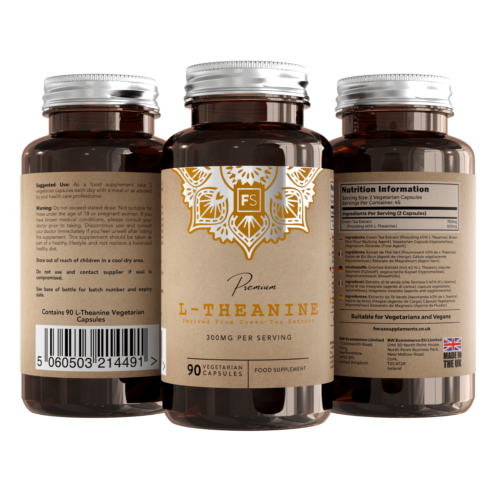 Focus Supplements - Wholesale Oral supplement/vitamin - L-Theanine From Green Tea Extract (300mg) 90 Capsules1