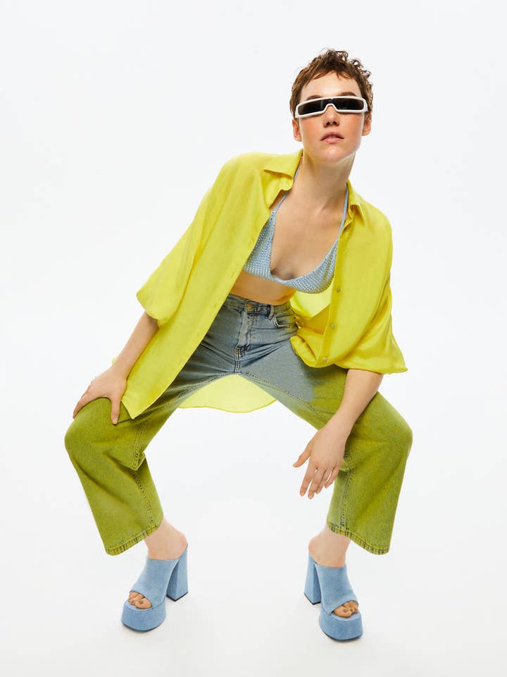 Faded Wide-Leg Jeans for wholesale by NOCTURNE