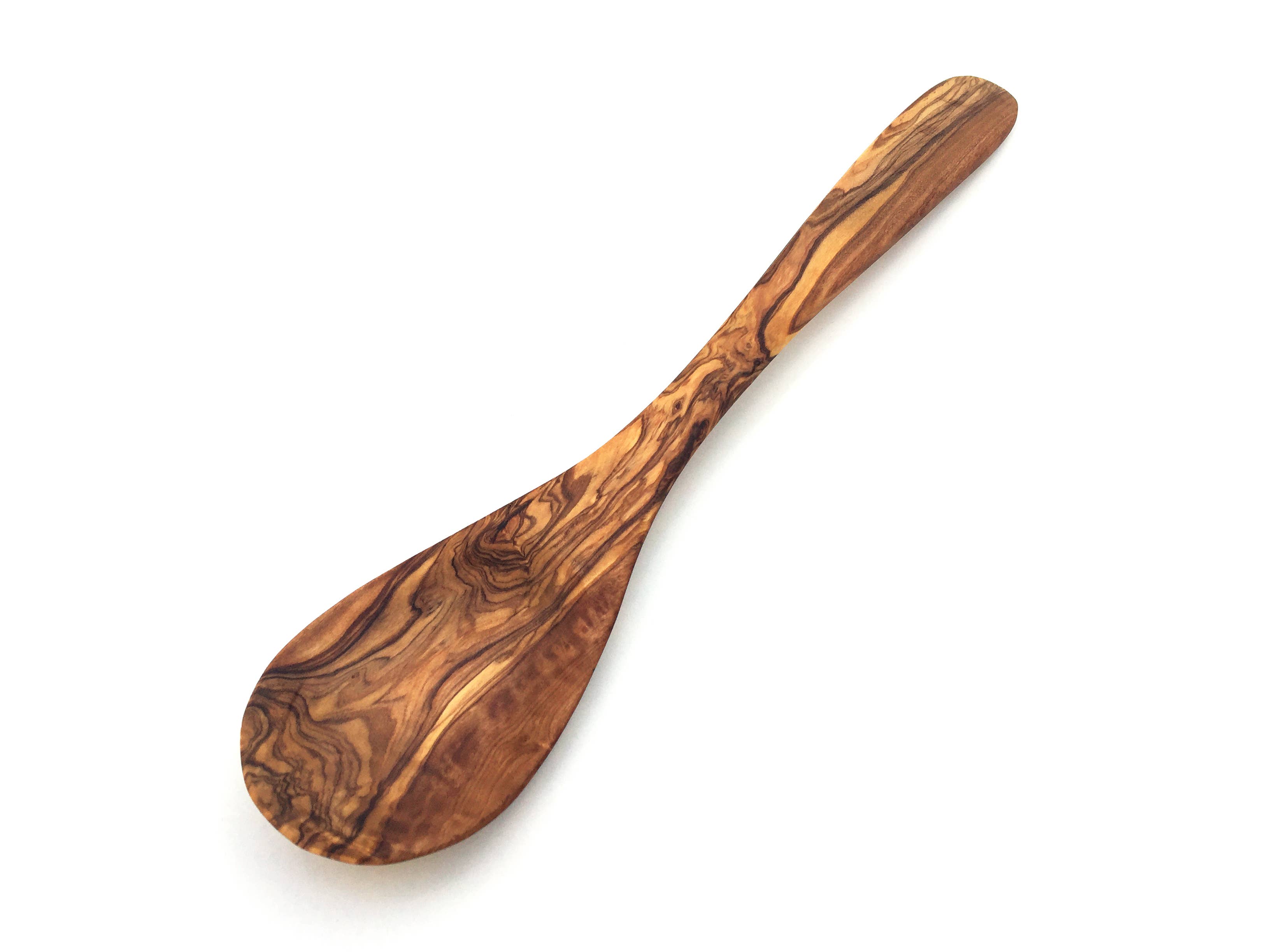 medina mood - Wholesale Kitchen Spoon - Hamburg cooking spoon with wide curved handle made of olive wood1