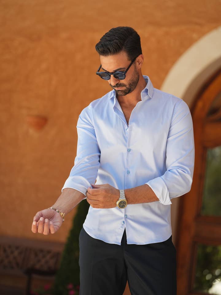 Blue Ice Elastic Slim Fit pour la vente par DONATO