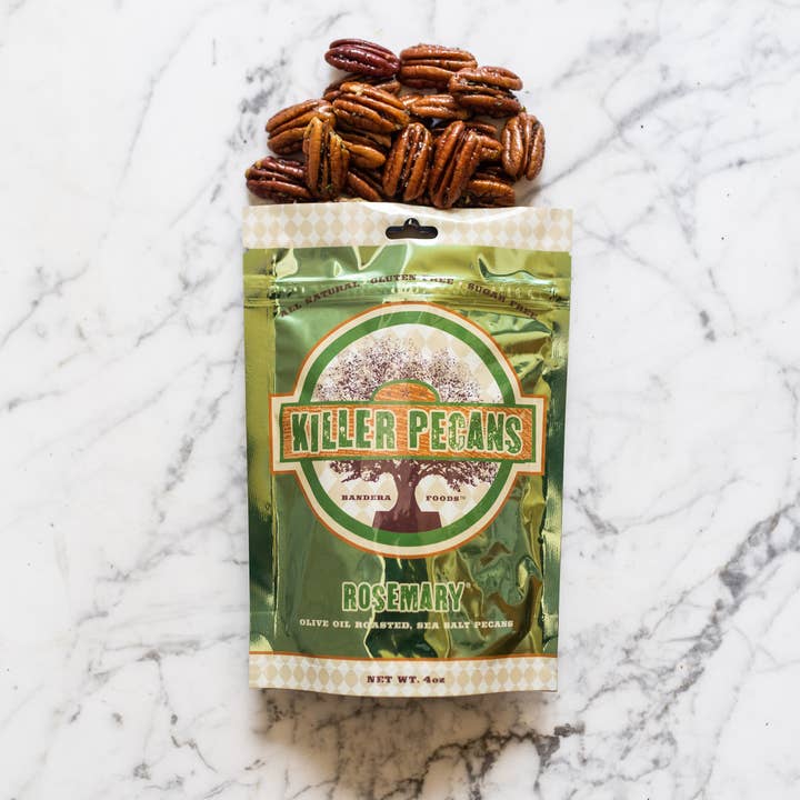 Olive Oil Rosemary Roasted Pecans, 4 oz bag for wholesale by Killer pecans