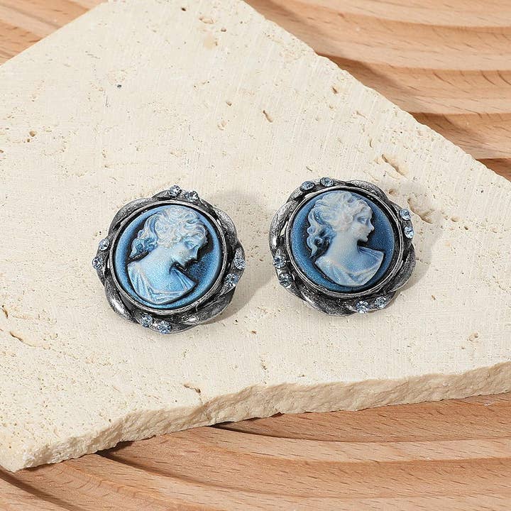 Sensibling Corp. - Wholesale Stud/Post Earrings - Vintage Cameo Stud Earrings4