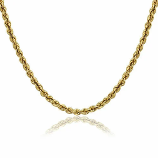 Karrbear – wholesale Link & chain necklace – 14K Solid Yellow Gold Necklace Rope Chain2