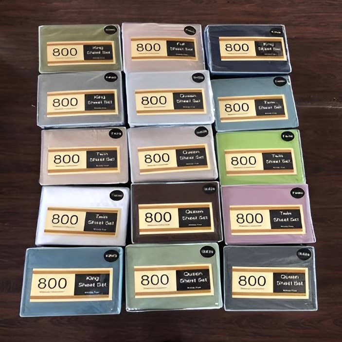 Highland Collection serie 800, set di 4 lenzuola in tinta unita assortite per la vendita all'ingrosso da parte di Bed Bath Fashions