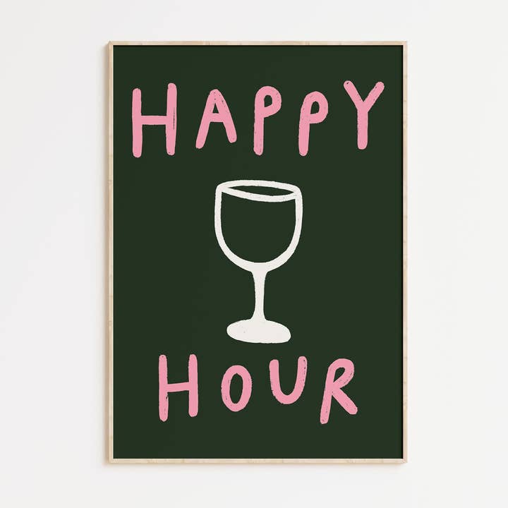 Happy Hour A4 Print for wholesale by Kitty Makes